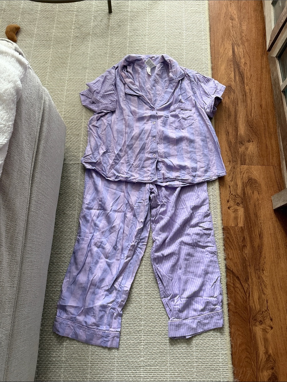 Joyspun Lavender Striped Pajama Set